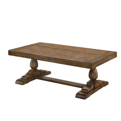 52" Transitional Wood Coffee Table, Living Room Solid Wood Sofa Table, Driftwood