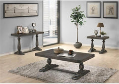 Transitional Wood End Table in Dove Gray, Living Room Solid Wood Sofa Side Table