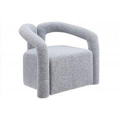 Modern/Contemporary Boucle Fabric Accent Chair, Living Room Upholstered Chair with Tubular Design, Gray