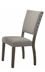 Antique Light Gray Dining Chair Set of 2, Fabric Upholstered Kitchen Side Chair, Nailhead Trim, Dining Room Chair Set