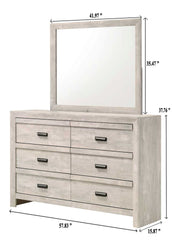 1pc Contemporary Dresser Six Storage Drawers Rustic Beige Gray Finish Bedroom Wooden Furniture