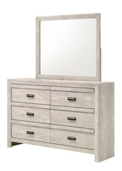 1pc Contemporary Dresser Six Storage Drawers Rustic Beige Gray Finish Bedroom Wooden Furniture