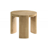 21 Inch Kepler Driftwood Finish Round Wood End Table, Modern Living Room 1Pc Sofa Side Table