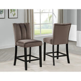 Cedar Brown Upholstered Counter Height Chair (Set of 2) for Kitchen Dining Room
