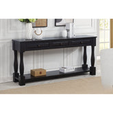 63" Long Console Table with Drawers and Shelf for Entryway, Hallway, Living Room, Acacia Wood Table, Espresso Finish