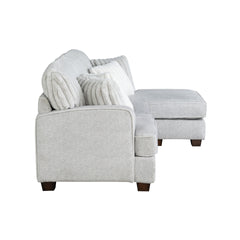 Modern Reversible Sectional Corner-blocked Frame Reversible Cushions Throw Pillows 100% Foam Livingroom Furniture Gray