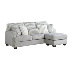 Modern Reversible Sectional Corner-blocked Frame Reversible Cushions Throw Pillows 100% Foam Livingroom Furniture Gray