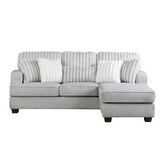 Modern Reversible Sectional Corner-blocked Frame Reversible Cushions Throw Pillows 100% Foam Livingroom Furniture Gray