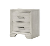 1pc Contemporary Style Two Storage Drawers Nightstand End Table Bedroom Solid Wood Wooden Furniture Dark Wood Finish