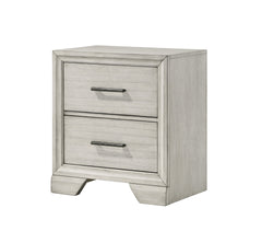 1pc Contemporary Style Two Storage Drawers Nightstand End Table Bedroom Solid Wood Wooden Furniture Dark Wood Finish