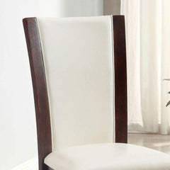 Style Comfort Contemporary 2pcs Counter Height Chairs Dark Cherry And White Leatherette Cushion Seat Kitchen Dining Room Furniture