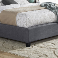 Belize 3-Piece Upholstered Bedroom Set, Tufted Wingback Bed with Two Gray Nightstands