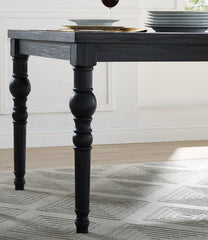 Leviton Urban Style Dark Wash Wood Dining Set: Table, 4 Chairs and Bench