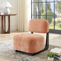 Solara Modern Accent Chair with Solid Wood Frame, Orange