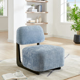 Solara Modern Accent Chair with Solid Wood Frame, Blue