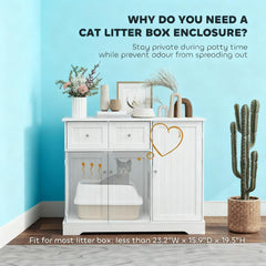 39" x 18" x 31.5 Cat Litter Box Enclosure with Drawers