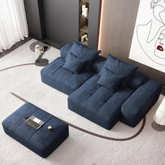 Modern Oversized Modular Sectional Sofa with Ottoman,seat,chaise lounge and armrest,Sparkling Chenille Fabric Soft Cushion Sofa with 4 Pillows,4 PCS DIY Combination Tufted Sofa,No Assembly Required