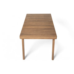 69" Acacia Wood Outdoor Dining Table with Slatted Top, 300 lbs Weight Capacity, Ideal for Patio & Garden Gatherings, Brown