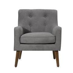 Ryder 25" Mid Century Modern Gray Woven Fabric Tufted Armchair