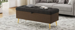 Modern Storage Ottoman Bench Upholstered Bedroom Bench Entryway Storage Ottoman Tufted Ottoman Bench for Living Room, Bedroom and Entryway, Grey