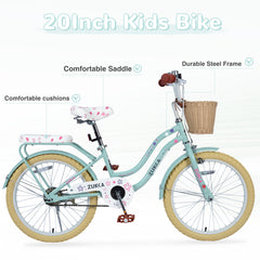 Multiple Colors,Girls Bike with Basket for 7-10 Years Old Kids,20 inch wheel ,No Training Wheels Included