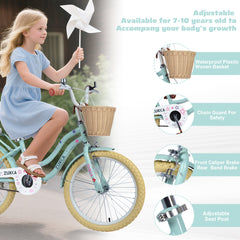 Multiple Colors,Girls Bike with Basket for 7-10 Years Old Kids,20 inch wheel ,No Training Wheels Included