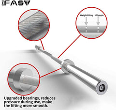 Barbell Bar for 2" Olympic Plates, Home Gym Weightlifting Bar 4Ft Solid Chrome Weight Bar Fitness Training Curl Barbell