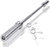 Barbell Bar for 2" Olympic Plates, Home Gym Weightlifting Bar 4Ft Solid Chrome Weight Bar Fitness Training Curl Barbell