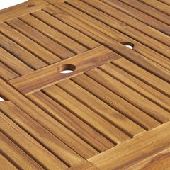 Outdoor 6-Seater Acacia Wood Expandable Dining Set with Cushions,Sandblasted Natural and Beige