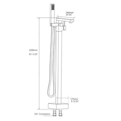 Freestanding Bathtub Faucet with Hand Shower