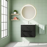 Goodyo 24" Floating Bathroom Vanity Cabinet Wall-Mounted Bathroom Vanity in Black, Sink Basin Not Included