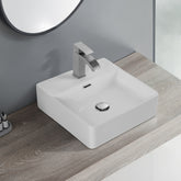 Bothwa Home Square Ceramic Countertop Wash Basin (White Finish) CUPC Certified