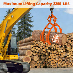 32in Log Lifting Tongs, 4-Claw Log Tongs, Heavy Duty Log Grapple, 3300 lbs Lifting Capacity, Swivel Log Graper Timber, Eagle Claw Design, Log Skidding Tongs for Trucks, Tractors, Forklifts