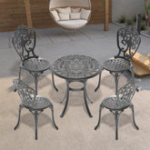 5-Piece Set Of All-Weather Cast Aluminum Dining Furniture Set With Black Frame