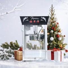 Commercial Popcorn MAKER Machine, 12 Ounce Kettle Stainless Steel Popcorn Maker with Tempered Glass, Warming Deck, 850W Countertop Popcorn Popper for Parties, Events, and Home Theater, Black