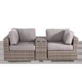 Fully Assembled 2-Person Rattan Wicker Outdoor Seating Group with Cushions