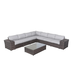 LSI Wicker Fully Assembled 6 - Person Seating Group with Cushions