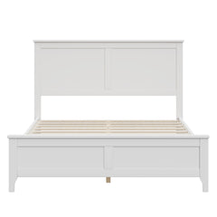 Modern White Solid Wood Full Platform Bed with Sturdy Wooden Slats Support,No Box Spring Needed (Old SKU:N701P301030K)