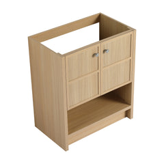 30" Freestanding Bathroom Vanity, 2-Soft Closing Door, Oak, Plywood (Excluding Sink)