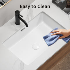 undermount Kitchen Sink, Eridanus 24" L x 16" W Undermount Kitchen Sink White Ceramic Sink Deep Single Bowl without Bottom Grid and Strainer Drain