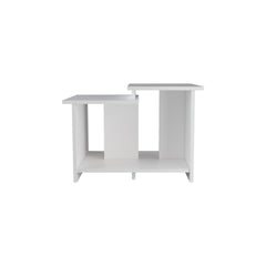 FM FURNITURE Naco Coffee Table with Open Storage, Melamine Finish, White