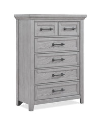 Contemporary Light Gray Finish 1pc Tall Chest Wooden Bedroom Furniture Metal Pull Furniture