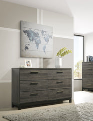 Ioana Antique Grey Finish Wood Bed Room Set, Queen Size Bed, Dresser, Mirror, Night Stand, Chest