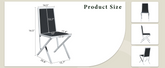 2-pack silver metal framed BLACK PU dining chairs: ergonomic design, a simple and luxurious choice.Featuring uniquely designed silver metal legs.