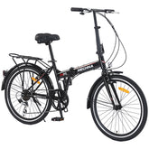 24" Folding City Bike Steel Frame 7 Speed Folding Bike