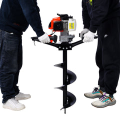 2.7HP Post Hole Digger 63cc two person handle Gas-Powered 2-Stroke Auger Digging Drill Shaft Size 3/4" (Machine Only)EPA COMPLAINT With L6"+L10"+L12" DRILL BITS