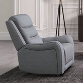 High Density Foam Seat Manual Recliner Modern scroll Arms Welt Trim Wide Seat Transitional Gray Finish Primary Living Room