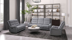 High Density Foam Seat Manual Recliner Modern scroll Arms Welt Trim Wide Seat Transitional Gray Finish Primary Living Room