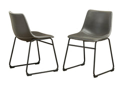 Lotusville 7-Piece Antique Black Finish Wood Dining Table with 6 Gray Faux Leather Chairs Set