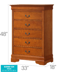 Louis Phillipe G3160-CH Chest , Oak